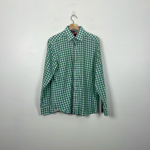 Stone Rose Plaid Long Sleeve Mens Shirt Button Down Size 3 Checkered Business - Picture 1 of 8